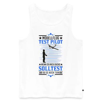 Modellflug Test Pilot Modellflugzeug Modellflieger - Männer Premium Bio Tank Top - Weiß - Vorne - Michal (187cm)