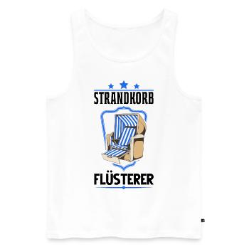 Strandkorb Flüsterer Nordsee Sylt Ostsee Strand - Männer Premium Bio Tank Top - Weiß - Vorne - Michal (187cm)