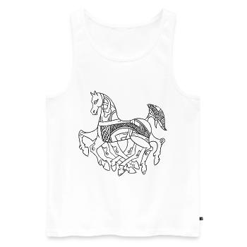 Odins cheval Sleipnir noeud celtique Viking - Débardeur bio Premium Homme - blanc - Devant - AI Model Male 178 light (178cm)