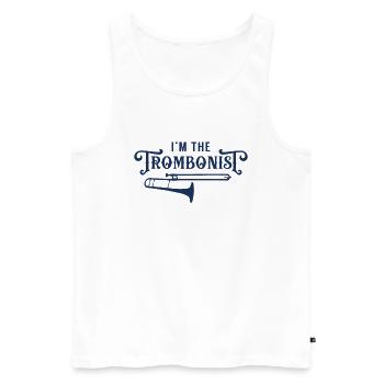 Ich bin Posaunist Spieler Musiker Posaune - Männer Premium Bio Tank Top - Weiß - Vorne - Michal (187cm)