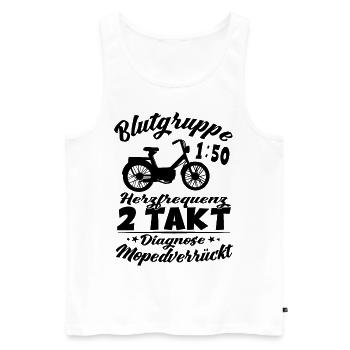 Blutgruppe 1:50 Moped Motorrad Zweitakt Mofa - Männer Premium Bio Tank Top - Weiß - Vorne - Michal (187cm)