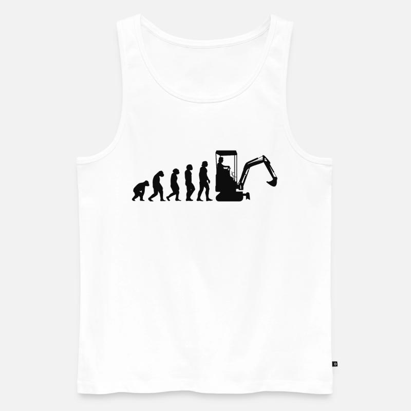 Baggerführer Evolution Bagger Baggerfahrer - Männer Premium Bio Tank Top - Weiß