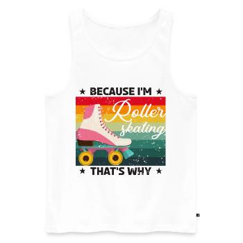 Roller skates Roller skating Roller skaters - Men's Premium Organic Tank Top - white - Front - AI Model Male 178 light (178cm)