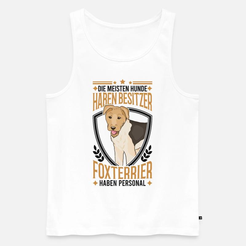 Foxterrier Besitzer Spruch Drahthaar-Foxterrier - Männer Premium Bio Tank Top - Weiß