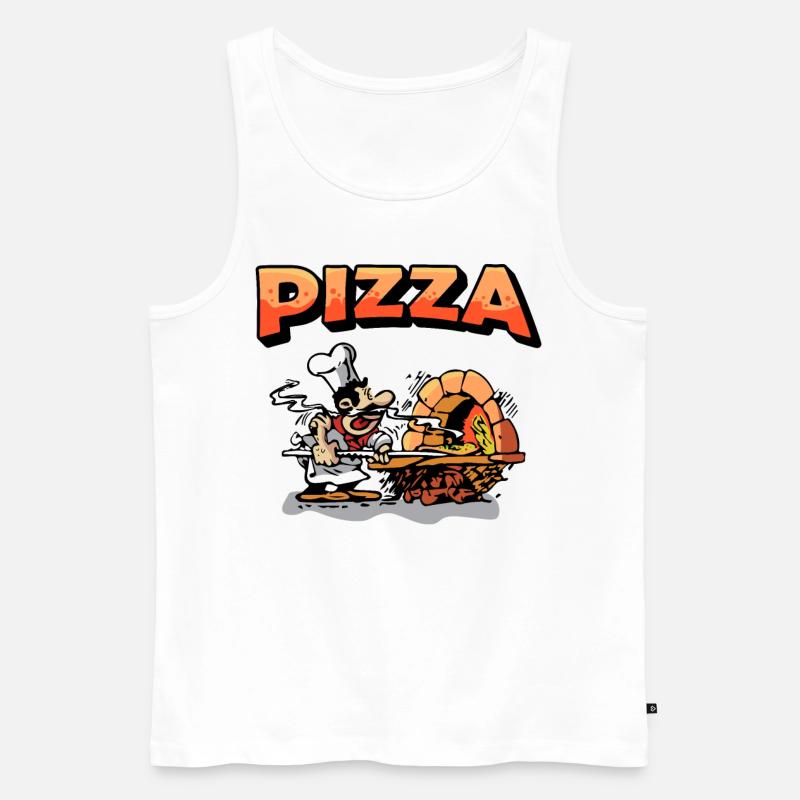 Lustiges Pizzabäcker Geschenk & Geschenkidee - Männer Premium Bio Tank Top - Weiß