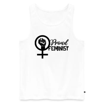 Fière féministe Patriarcat Féministe féministe - Débardeur bio Premium Homme - blanc - Devant - Michal (187cm)