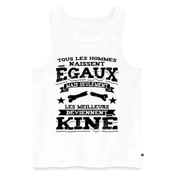 Kinésithérapeute Humour Kinésithérapie Kiné - Débardeur bio Premium Homme - blanc - Devant - Michal (187cm)