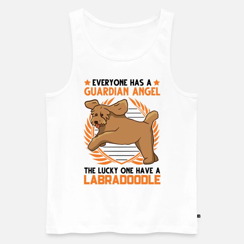 Labradoodle Schutzengel Goldendoodle Geschenk - Männer Premium Bio Tank Top - Weiß