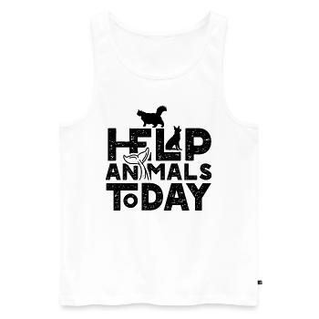 Aide aux animaux Aujourd’hui Animaux Protection des animaux Protection des animaux - Débardeur bio Premium Homme - blanc - Devant - Michal (187cm)