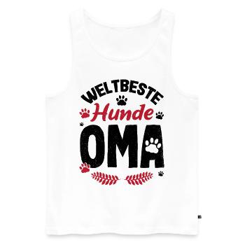 Großmutter Weltbeste Hunde Oma Omi Enkel Familie U - Männer Premium Bio Tank Top - Weiß - Vorne - Michal (187cm)