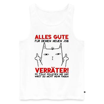 Jobwechsel Neuer Job Abschied Abschiedsgeschenk - Männer Premium Bio Tank Top - Weiß - Vorne - Michal (187cm)