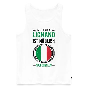 Italien Urlaub Reise Geschenk - Männer Premium Bio Tank Top - Weiß - Vorne - Michal (187cm)