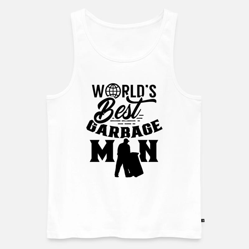 Weltbester Müllmann Abfall Müllwagen Müllabfuhr - Männer Premium Bio Tank Top - Weiß