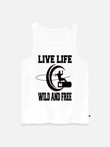 wakeboarding - Men's Premium Organic Tank Top - white