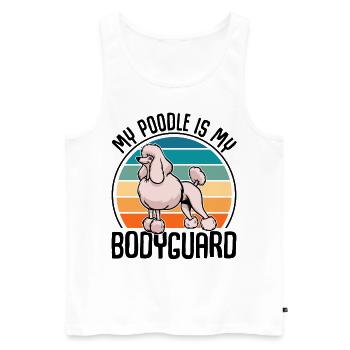 My Poodle Is My Bodyguard Caniche Cadeau - Débardeur bio Premium Homme - blanc - Devant - Michal (187cm)