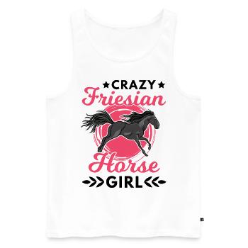 Crazy Friesian Horse Girl Friesenpferd - Männer Premium Bio Tank Top - Weiß - Vorne - AI Model Male 178 light (178cm)