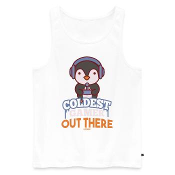Penguin South Pole play geek gaming - Men's Premium Organic Tank Top - white - Front - Michal (187cm)