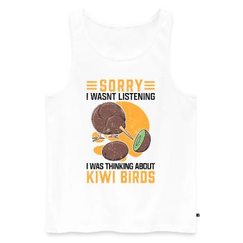 Kiwi Vogel abgelenkt Schnepfenstrauß Neuseeland - Männer Premium Bio Tank Top - Weiß - Vorne - Michal (187cm)