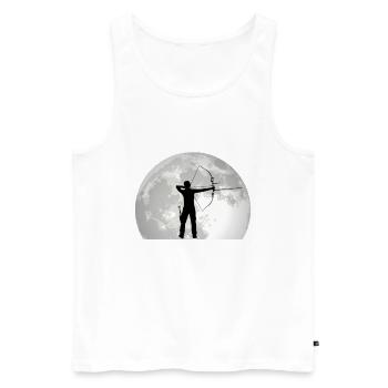 Archer Moon Archery Bow and Arrow - Men's Premium Organic Tank Top - white - Front - AI Model Male 178 light (178cm)