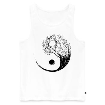 Cottagecore Aesthetic Ying Yang Tai Chi Goblincore - Männer Premium Bio Tank Top - Weiß - Vorne - AI Model Male 178 light (178cm)