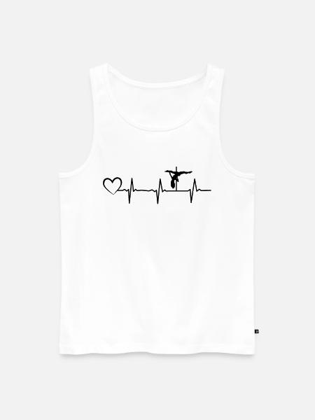 Pole Dance Heartbeat Heart Pole Dancing Silhouette - Men's Premium Organic Tank Top - white