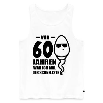 60. Geburtstag 60. Jahrestag 60 Jahre 60. Jubiläum - Männer Premium Bio Tank Top - Weiß - Vorne - Michal (187cm)