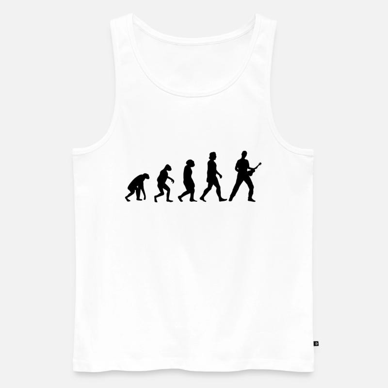 Ukulele Evolution Ukulelenspieler - Männer Premium Bio Tank Top - Weiß