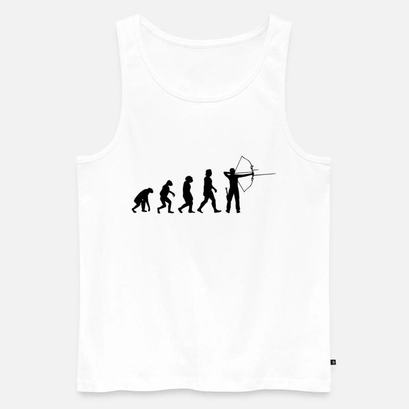 Bogenschütze Evolution Bogenschießen Pfeil Bogen - Männer Premium Bio Tank Top - Weiß