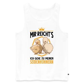 Seidenhuhn Züchter Seidenhühner Silkie Huhn - Männer Premium Bio Tank Top - Weiß - Vorne - Michal (187cm)