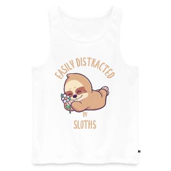 Easily Distracted By Sloths - Men's Premium Organic Tank Top - white - Front - AI Model Male 178 light (178cm)