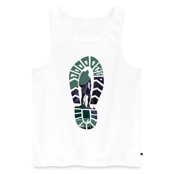 Hiker Shoeprint Hiking - Débardeur bio Premium Homme - blanc - Devant - Michal (187cm)
