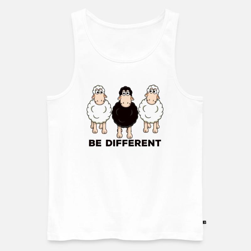 Schaf Schafe Be different Geschenk - Männer Premium Bio Tank Top - Weiß