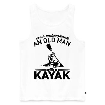 Never Underestimate an old man with a Kayak Grandpa - Men's Premium Organic Tank Top - white - Front - Michal (187cm)