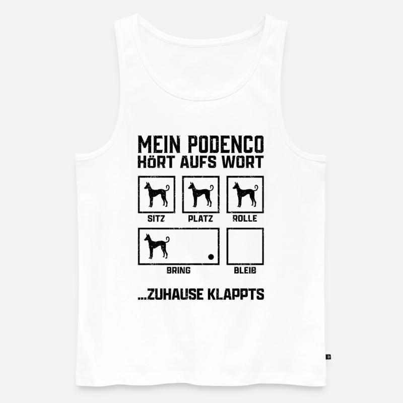 Podenco Hundetricks spanischer Jagdhund Geschenk - Männer Premium Bio Tank Top - Weiß