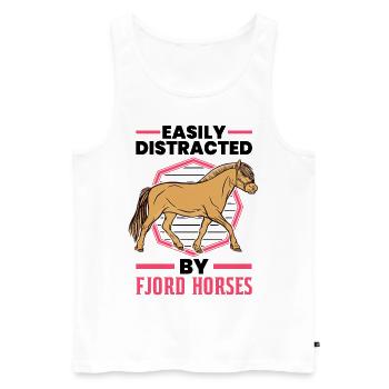 Easily distracted by Fjord Horses Fjord Horse - Men's Premium Organic Tank Top - white - Front - AI Model Male 178 light (178cm)