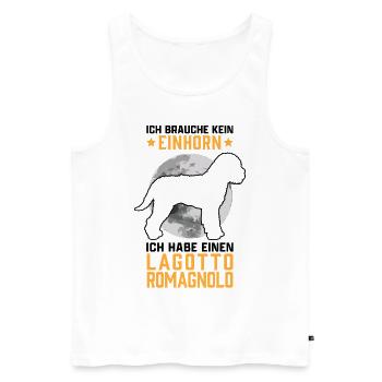 Lagotto Romagnolo kein Einhorn Trüffelhund Spruch - Männer Premium Bio Tank Top - Weiß - Vorne - Michal (187cm)