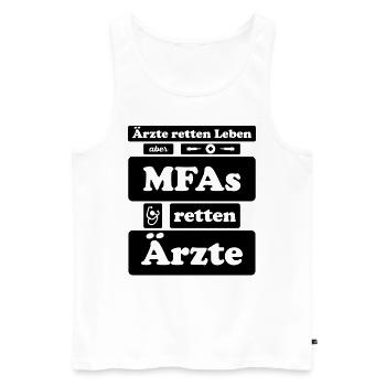 Medizinische Fachangestellte Krankenschwester MFA - Männer Premium Bio Tank Top - Weiß - Vorne - AI Model Male 178 light (178cm)