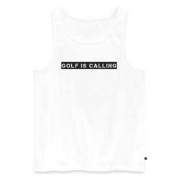 Golf - Golf is Calling - Men's Premium Organic Tank Top - white - Front - Michal (187cm)