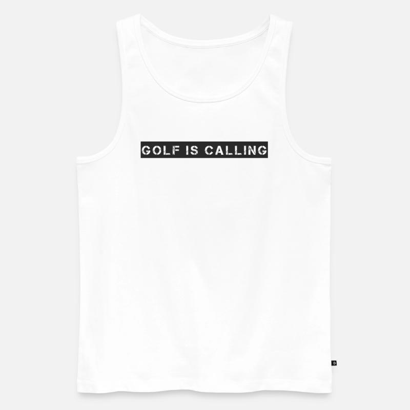 Golf - Golf is Calling - Männer Premium Bio Tank Top - Weiß