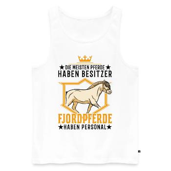 Fjordpferd Personal Norweger Fjord Pferd - Männer Premium Bio Tank Top - Weiß - Vorne - Michal (187cm)