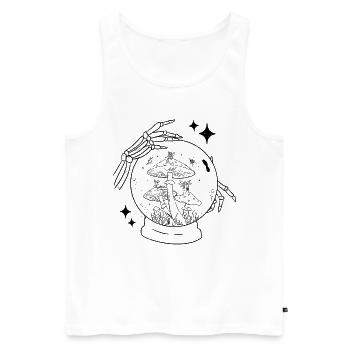 Fairycore Aesthetic Fairy Crystal Ball Fortune Teller - Men's Premium Organic Tank Top - white - Front - AI Model Male 178 light (178cm)