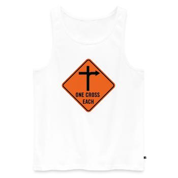 Signe de crucifixion une croix chacun - Débardeur bio Premium Homme - blanc - Devant - AI Model Male 178 light (178cm)