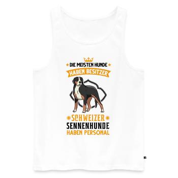 Großer Schweizer Sennenhund Personal - Männer Premium Bio Tank Top - Weiß - Vorne - Michal (187cm)
