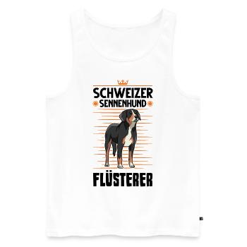 Schweizer Sennenhund Flüsterer - Männer Premium Bio Tank Top - Weiß - Vorne - Michal (187cm)