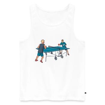 Ping-pong - Débardeur bio Premium Homme - blanc - Devant - Michal (187cm)
