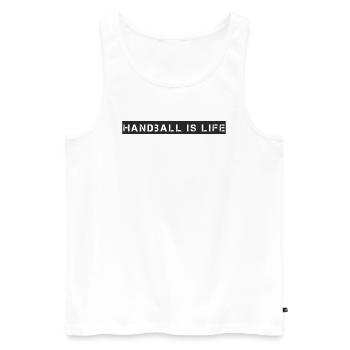 Handball - Handball is Life - Männer Premium Bio Tank Top - Weiß - Vorne - Michal (187cm)