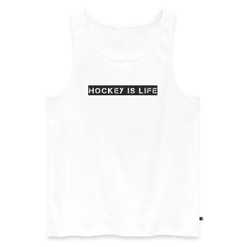 Hockey - Hockey is life - Männer Premium Bio Tank Top - Weiß - Vorne - Michal (187cm)