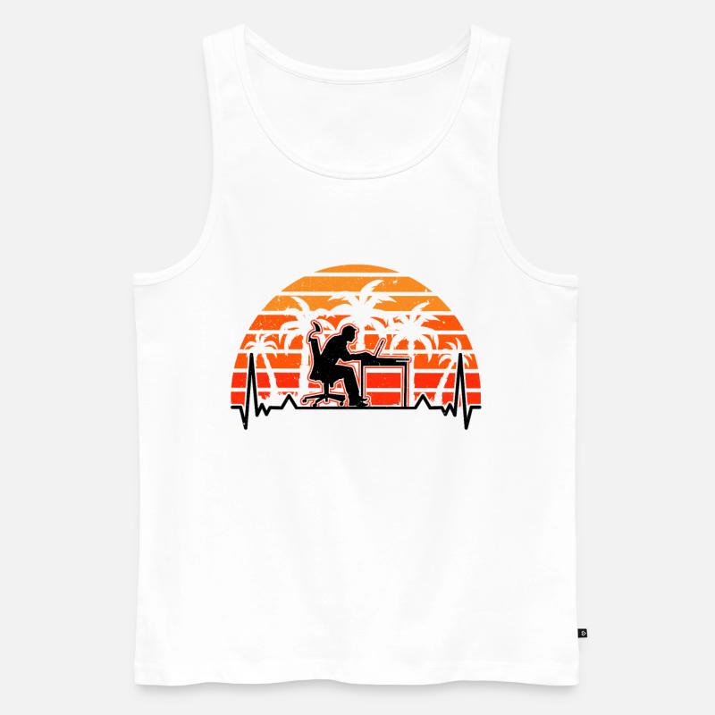 Informatiker Herzschlag Programmierer Computer - Männer Premium Bio Tank Top - Weiß