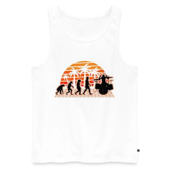 Schlagzeug Evolution Sunset Drummer Schlagzeuger - Männer Premium Bio Tank Top - Weiß - Vorne - AI Model Male 178 light (178cm)
