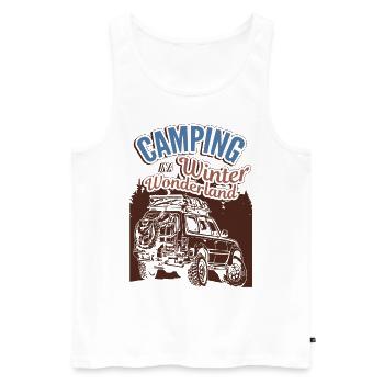 Camping In A Winter Wonderland Winter Vacation Camping - Men's Premium Organic Tank Top - white - Front - AI Model Male 178 light (178cm)